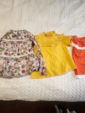 Janie and Jack  Bundle Yellow Eyelet Ruffle Top 6-7